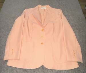 Prestige of Boston Peach Button-Front Blazer Jacket with Pockets